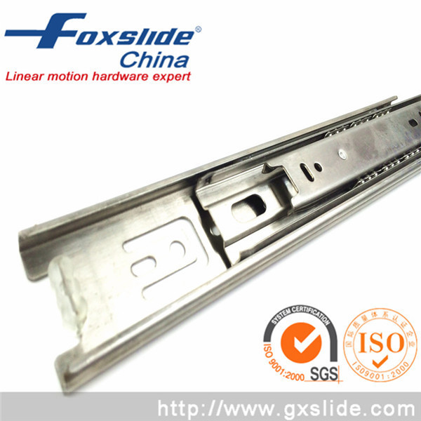 Foxslide Stainless Steel 3-Fold Full Extension Small Ball Bearing Drawer Slide Rail for Cabinet Accessories Drawer Slide