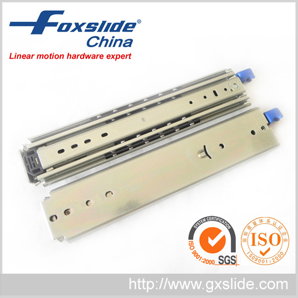 Foxslide 76mm width heavy duty drawer machinery push to open slide rail 1250mm