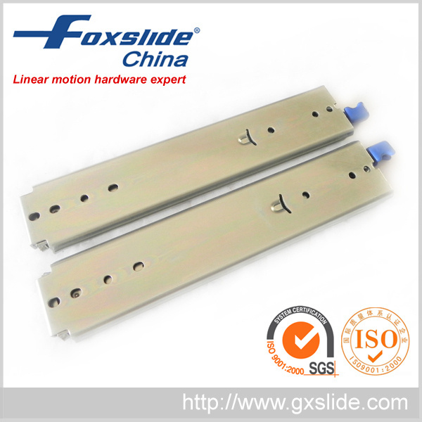 Foxslide 76mm width heavy duty drawer machinery push to open slide rail 1250mm