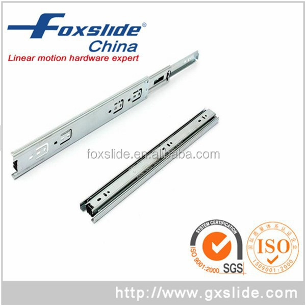 Foxslide High-end 3 fold 200mm-450mm Furniture Telescopic Sliding Metal Runner  Ball Bearing Drawer Runners Slides Rail