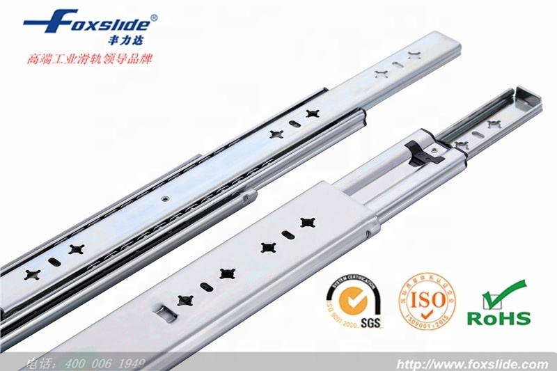 Foxslide Hot Sale Tool Box 600mm Long Slide Mounted 3 fold Heavy Duty Full Extension Telescopic Ball bearing Drawer Slide