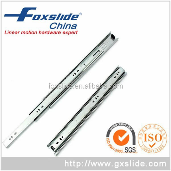 Foxslide High-end 3 fold 200mm-450mm Furniture Telescopic Sliding Metal Runner  Ball Bearing Drawer Runners Slides Rail