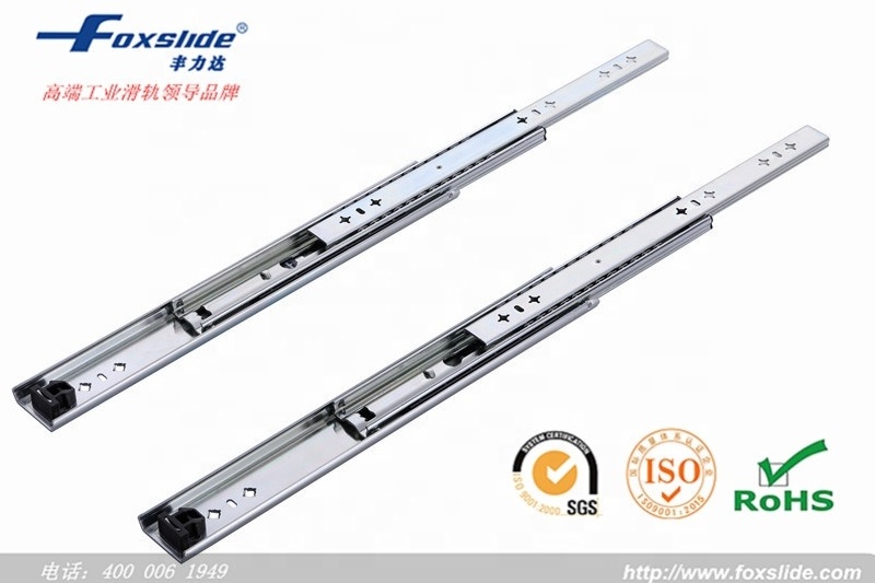 Foxslide Hot Sale Tool Box 600mm Long Slide Mounted 3 fold Heavy Duty Full Extension Telescopic Ball bearing Drawer Slide