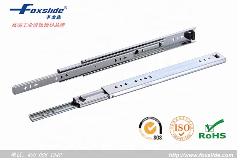 Foxslide Hot Sale Tool Box 600mm Long Slide Mounted 3 fold Heavy Duty Full Extension Telescopic Ball bearing Drawer Slide