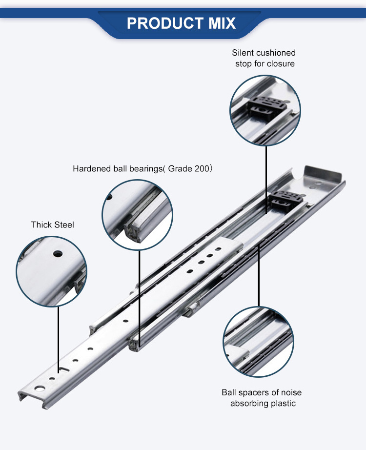 US general tool box parts drawer slides 76mm drawer slide soft close SPCC drawer slides for cabinetry BestSuppliers