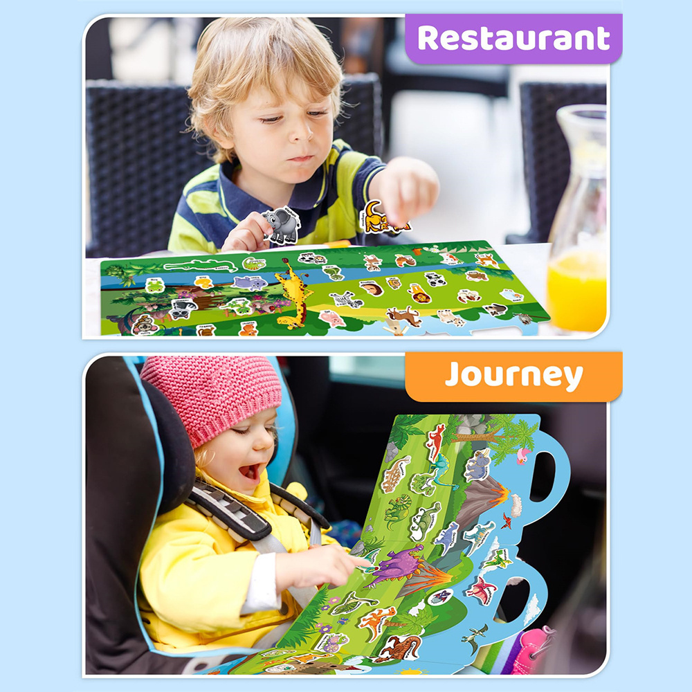 Custom Reusable Sticker Books for Kids 3 Sets Sticker Books Waterproof Stickers for Teens Girls Boys