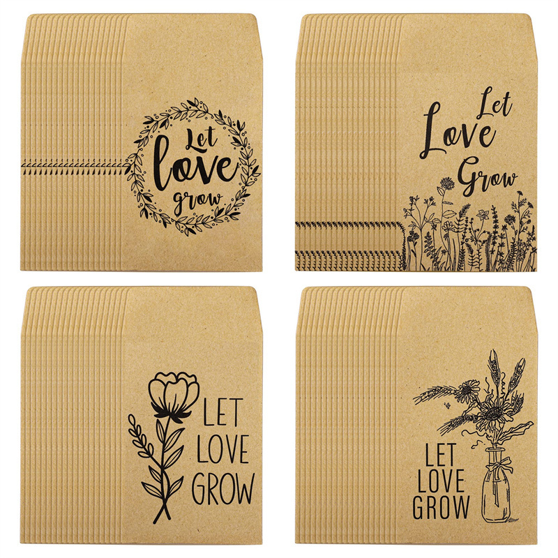 Custom Seed Packets Small Self-adhesive Kraft Envelopes For Seeds Storage Paper Envelope Packaging