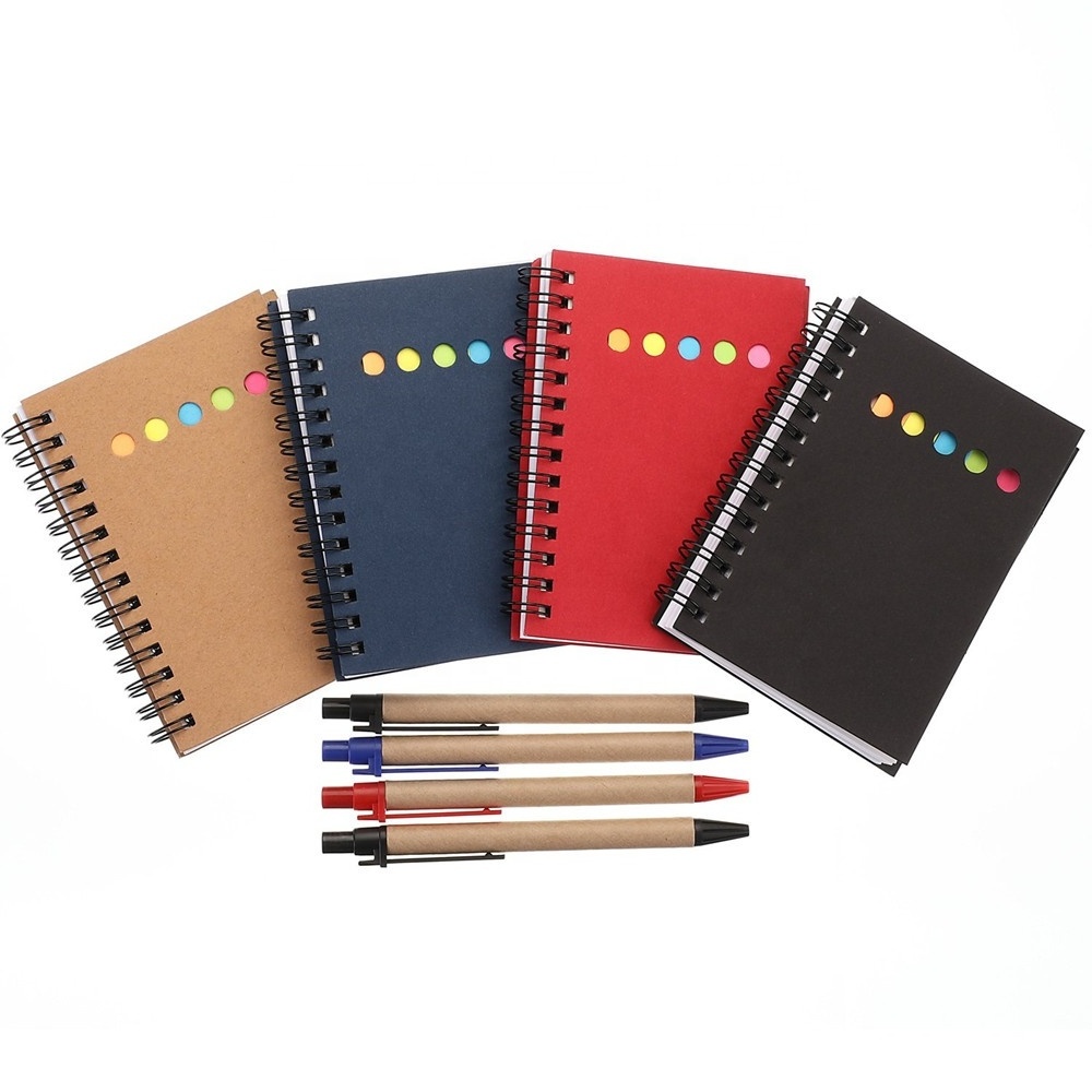 Custom Business Notebooks Customizable Spiral Lined Notepad Set with Pen And sticky note