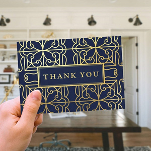 Custom Thank You Cards Bulk Set  Includes Gold Foil Thank You Notes Blank Cards with Envelopes Stickers and Box