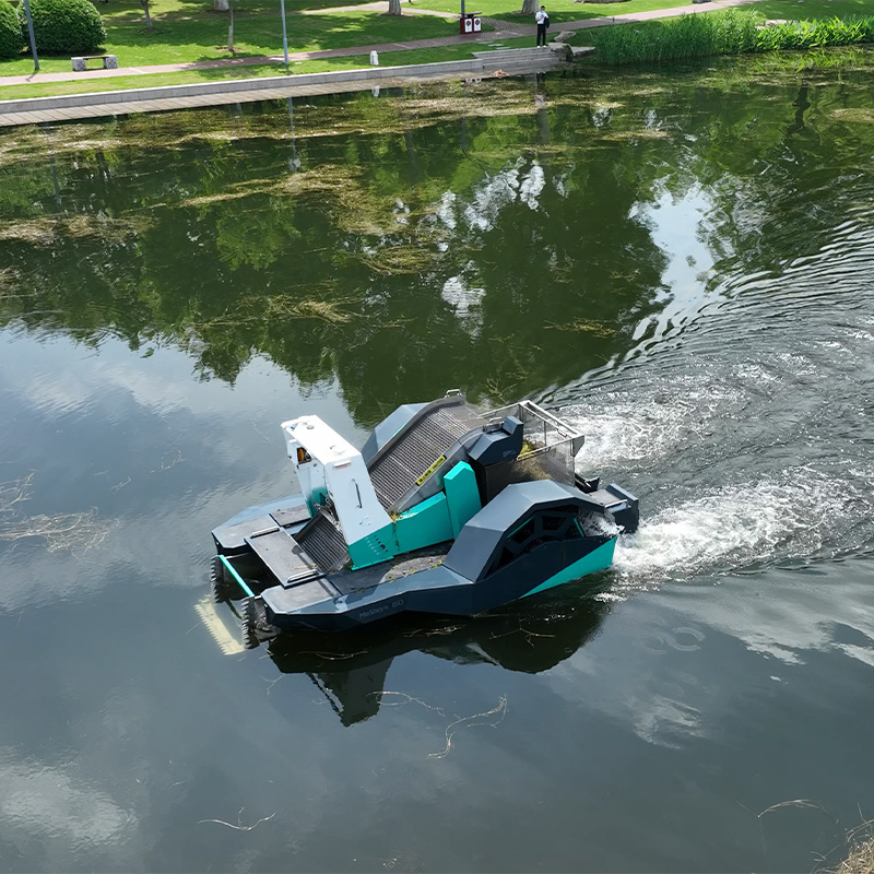 Urban River Lake Pond Cleanup Boats Unmanned Ship Automatic Cleaning Machine Mowing Vehicle Data Monitoring Inspection