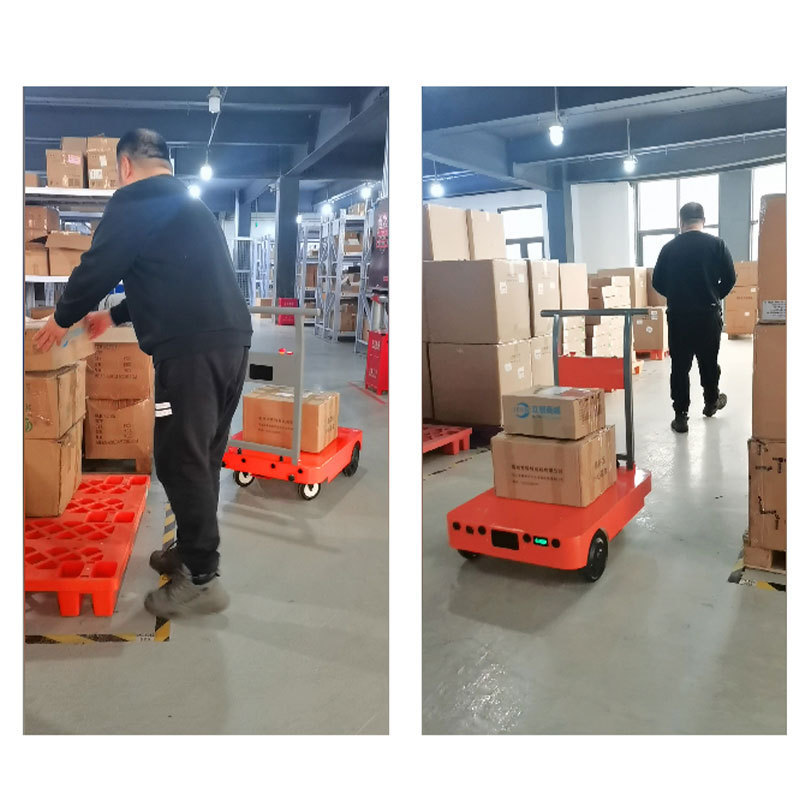 180 kg Load Factory Electric Trolley Carts Follow Me Storage Cart Wagon