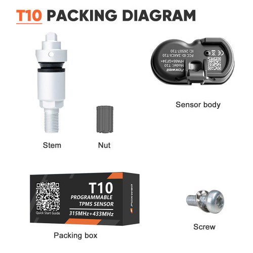 TPMS Auto Car Parts Tire Pressure Sensor Wireless Dual Frequency 315Mhz 433Mhz TPMS Sensors