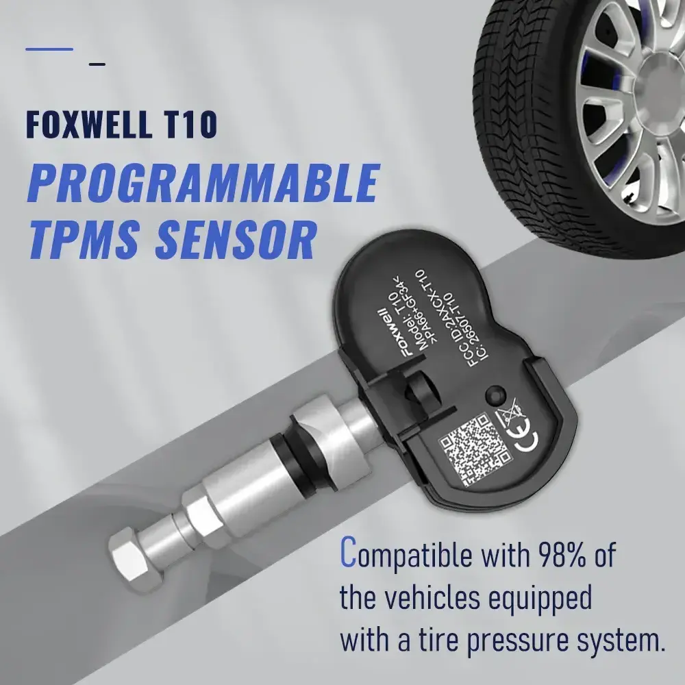 FOXWELL T10 universal car tpms sensor 2 in 1 315Mhz 433Mhz tire pressure sensor for tires