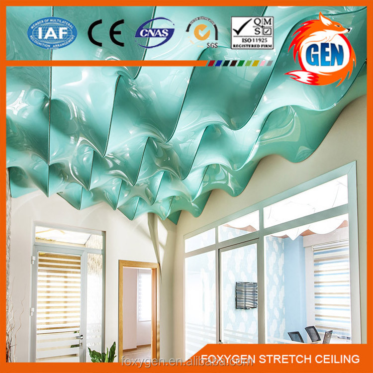 Foxygen plafond tendu stretch ceiling film accept customized stretch ceiling