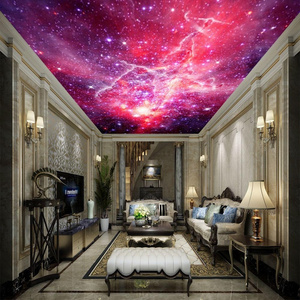 Home Decor Wall Mural Illumination Effect Fabric Tile Pvc Panel Light Design 3d Stretch Ceiling