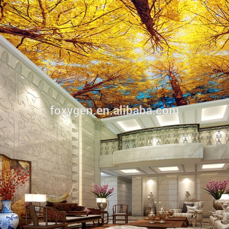 3D UV printed HD quality PVC stretch ceiling film Mural for church roof smallpox frescoes