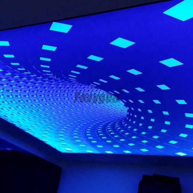 Interior decoration LED light decorative films ceiling PVC translucent 3D effectcustom UV printed stretch ceiling film