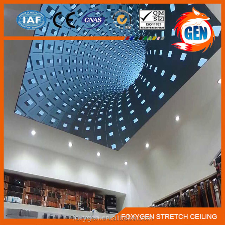 Foxygen plafond tendu stretch ceiling film accept customized stretch ceiling