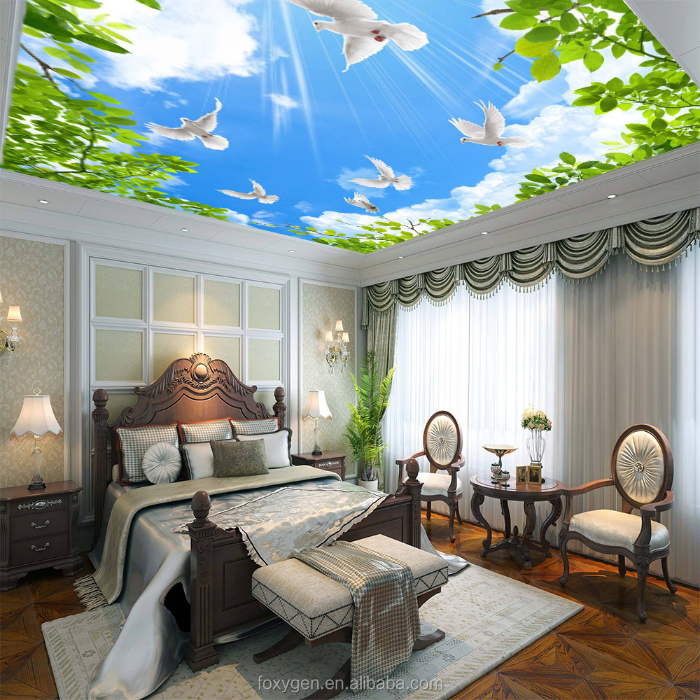 Home Decor Wall Mural Illumination Effect Fabric Tile Pvc Panel Light Design 3d Stretch Ceiling