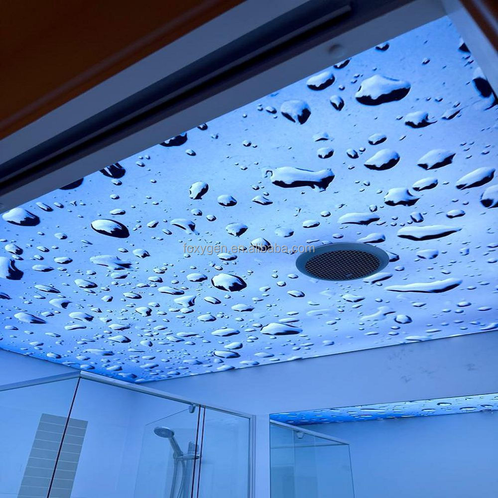 Plastic fabric  Interior decoration LED light decorative films ceiling PVC 3D effectcustom UV printed stretch ceiling film