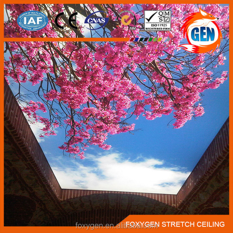 Foxygen plafond tendu stretch ceiling film accept customized stretch ceiling