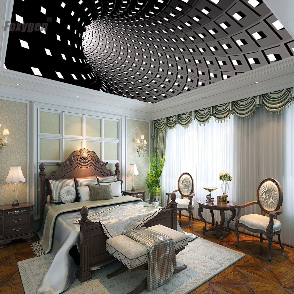 Interior decoration LED light decorative films ceiling PVC translucent 3D effectcustom UV printed stretch ceiling film