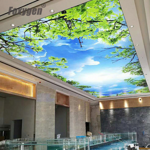 Wall paper no bubble high transparent pvc stretch ceiling film for decoration with accessories samples for household