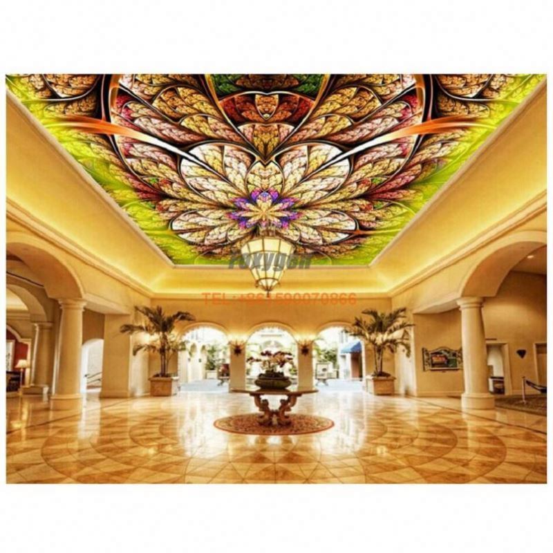 Home Decor Wall 3d Stretch Mural Effect Fabric Tile Pvc Panel Light Design Illumination Ceiling