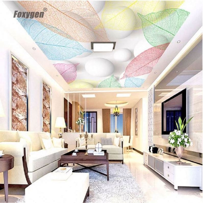 Home Decor Wall 3d Stretch Mural Effect Fabric Tile Pvc Panel Light Design Illumination Ceiling