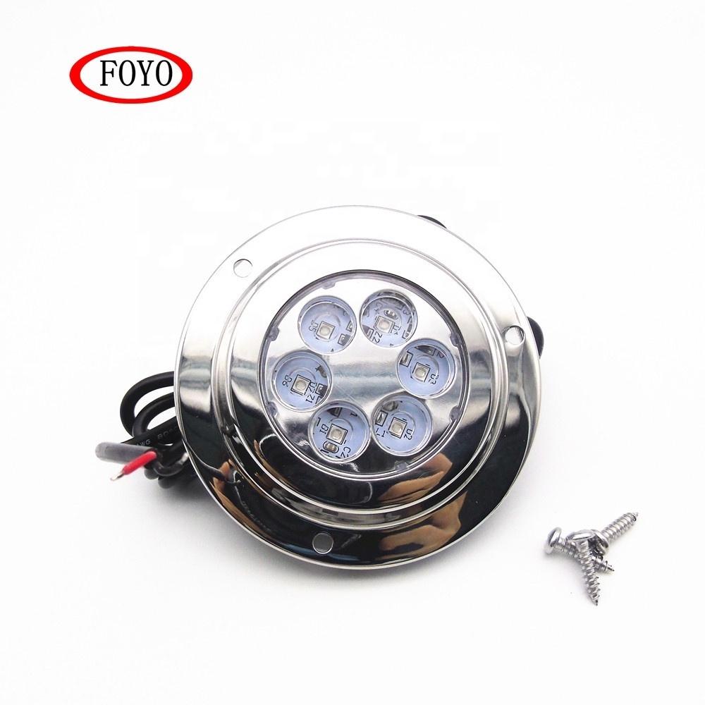 Foyo Brand High Polish 12W LED Underwater Light Boat Navigation Ceiling Lamp for Kayak and Yacht