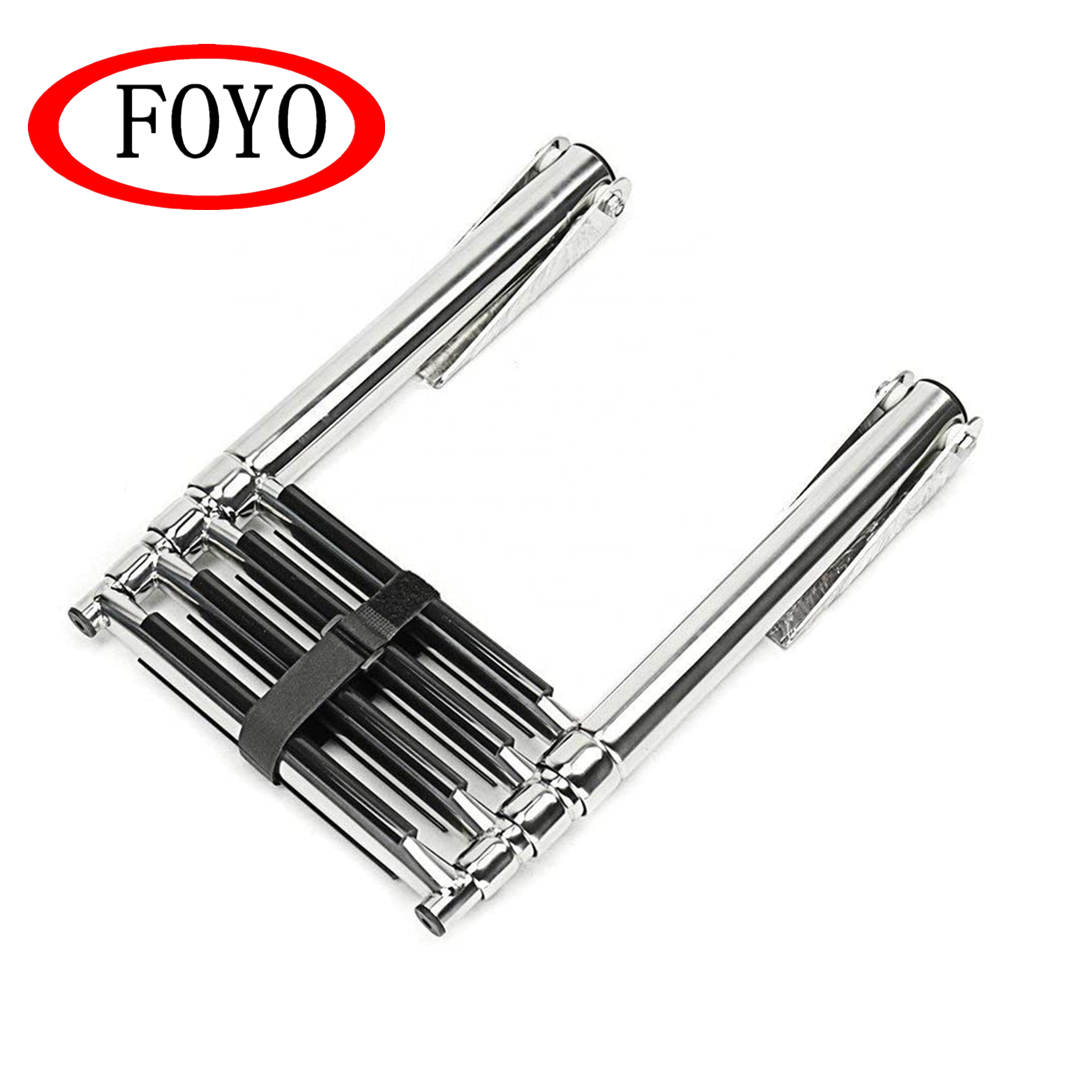 FOYO Brand Manufacturers 4 Step Stainless Steel Over Platform Telescopic Ladders for Boat and Swimming Pool With Factory Price