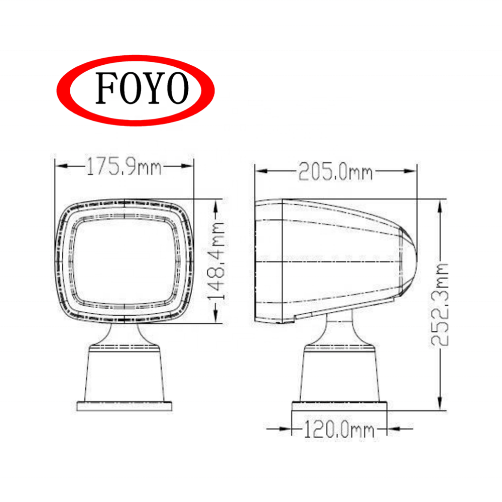 Foyo Led Searchlight for Boat Marine, 1600Lumens Spotlight with Wireless Remote Great for Rescue Restoration Offroad Lighting