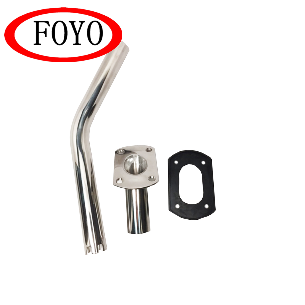 Foyo Stainless Steel Boat Outrigger Pole Rod Holder Flush Mount fishing rod holder