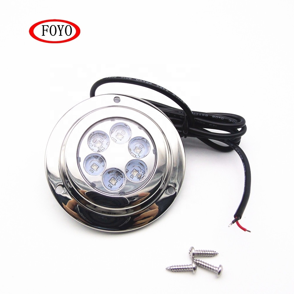 Foyo Brand High Polish 12W LED Underwater Light Boat Navigation Ceiling Lamp for Kayak and Yacht