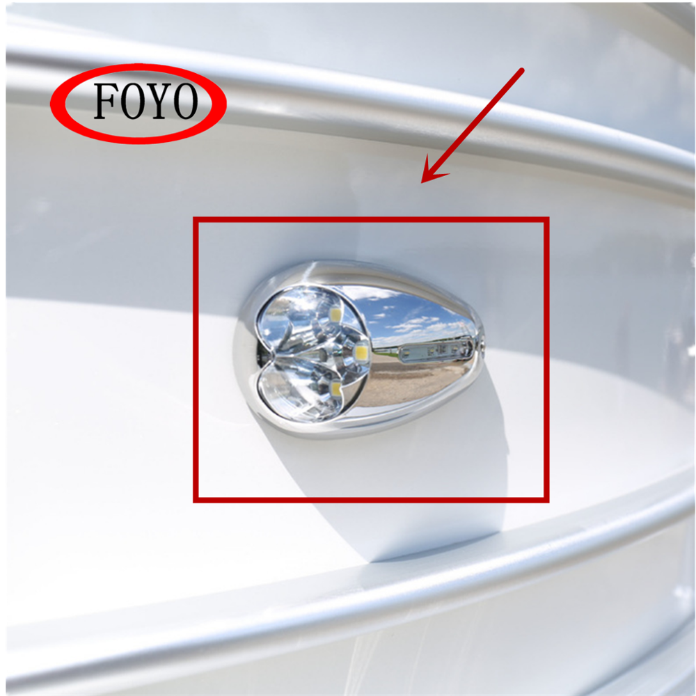 FOYO Brand LED Docking Light Marine Pontoon Boat 12V 316 Stainless Steel Surface Mount deck mount solar lights