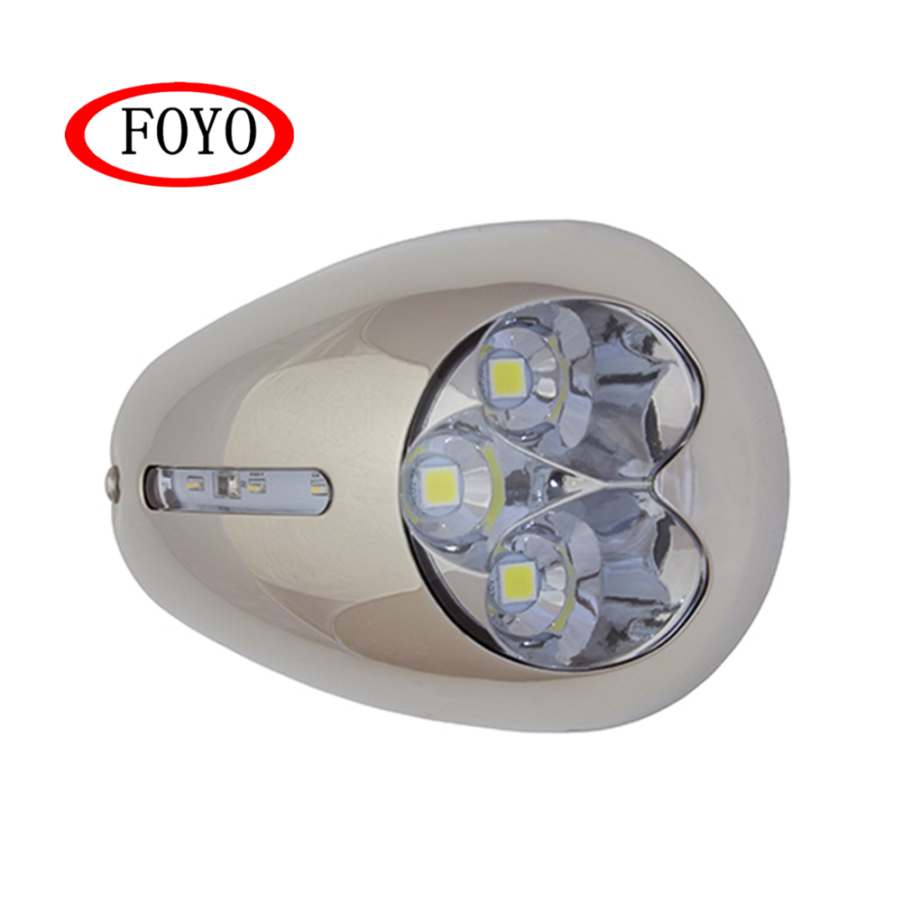 FOYO Brand LED Docking Light Marine Pontoon Boat 12V 316 Stainless Steel Surface Mount deck mount solar lights