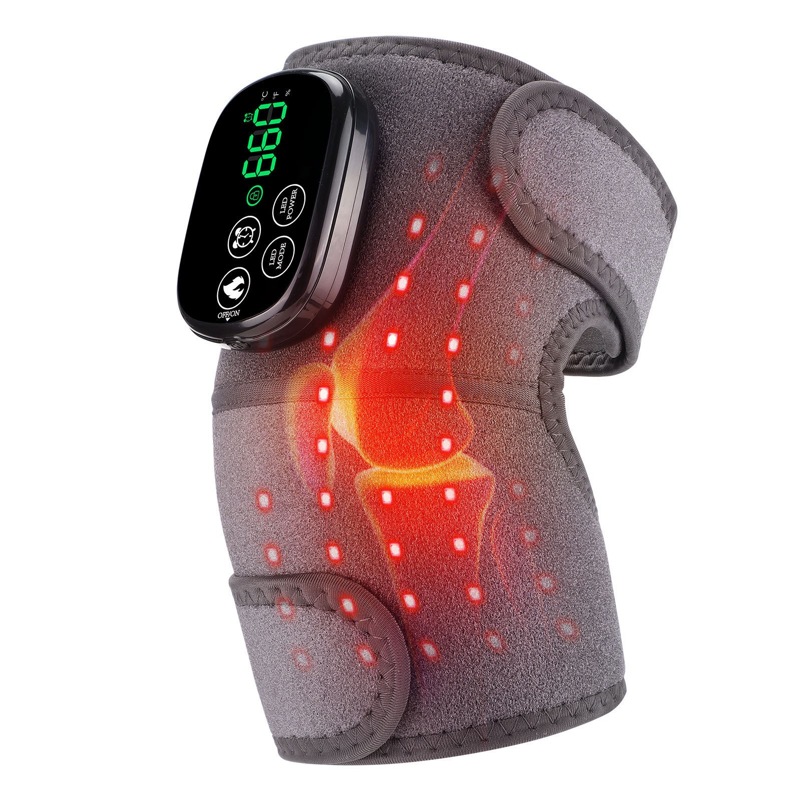 Rechargeable 660nm 850nm Infrared Light Heating Elbow Pads Shoulder Wrap Knee Brace Pain Relief Red Light Therapy Knee Massager