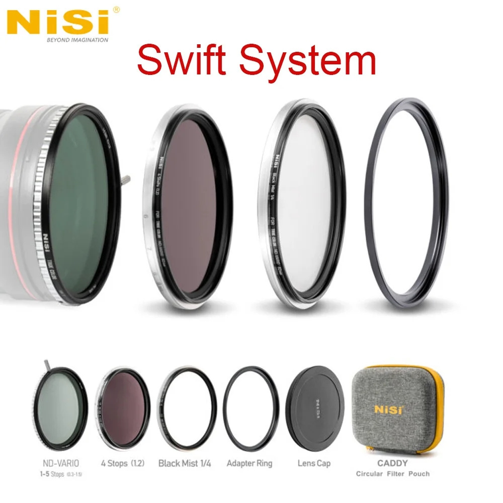 NiSi Swift System True Color VND Kit Add On Kits True Color VND Mist Kit 1-5 Stops VND ND Black Mist UV IR-Cut Adapter Ring