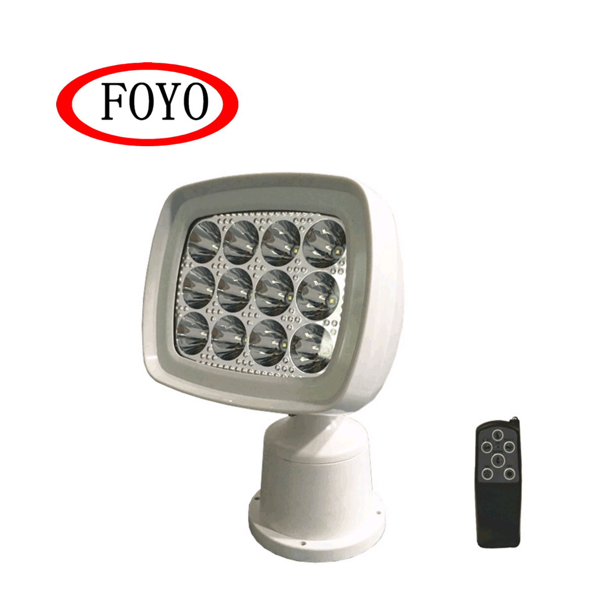 Foyo 12V 24V Searchlight 12*5W LED Remote Control Marine Yacht Boat Trailer Search Spot Light