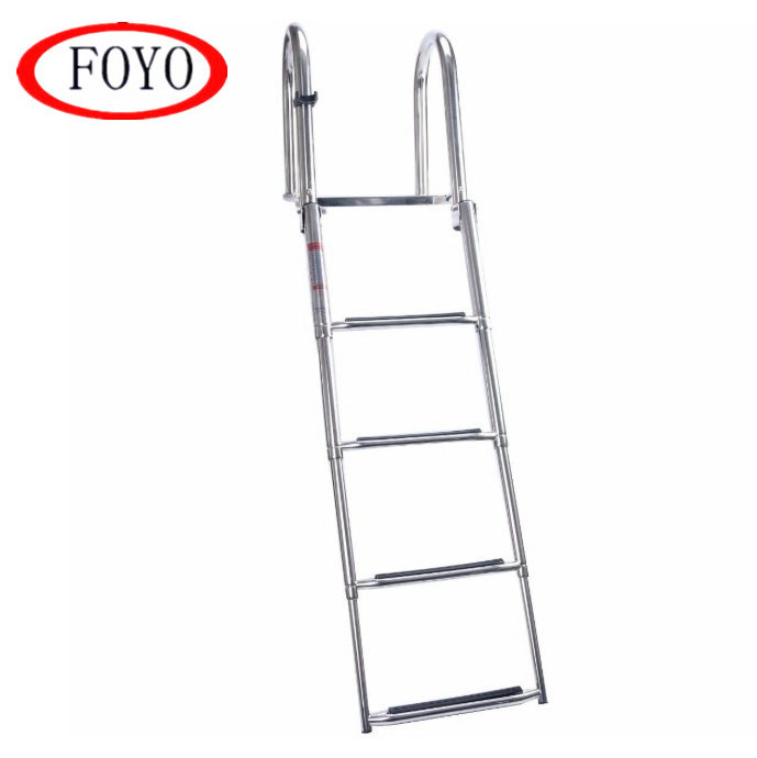 China Foyo Marine Hardware Boat Stainless Steel Telescoping 4 Step Ladder Pool Inboard Dock Swimming Ladder