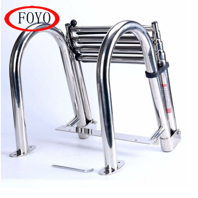 China Foyo Marine Hardware Boat Stainless Steel Telescoping 4 Step Ladder Pool Inboard Dock Swimming Ladder