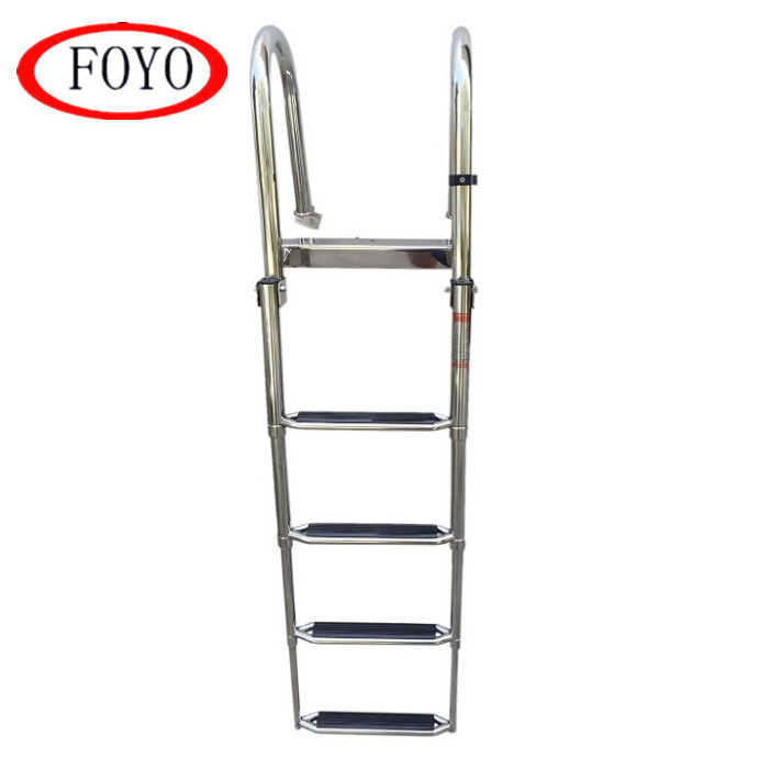 China Foyo Marine Hardware Boat Stainless Steel Telescoping 4 Step Ladder Pool Inboard Dock Swimming Ladder