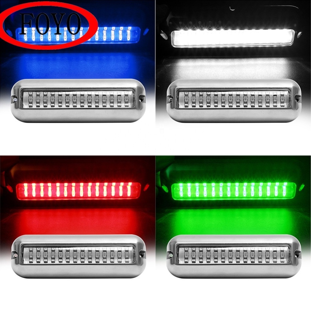 Foyo new brand cheap LED Waterproof Pontoon Marine Transom Color Underwater Light Boat Light Bar Yacht Styling Work Lamp