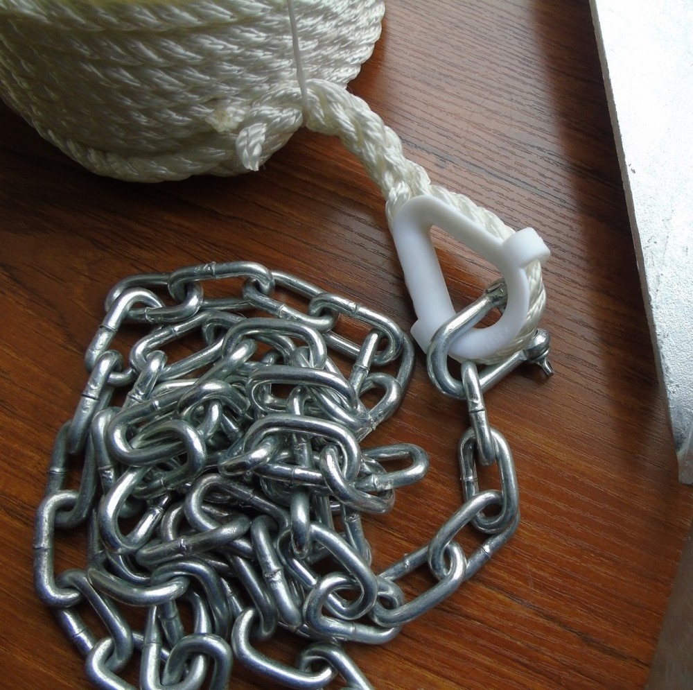 Hot Dipped Galvanized Steel High Tensile Danforth fluke Anchor kit with rope chain