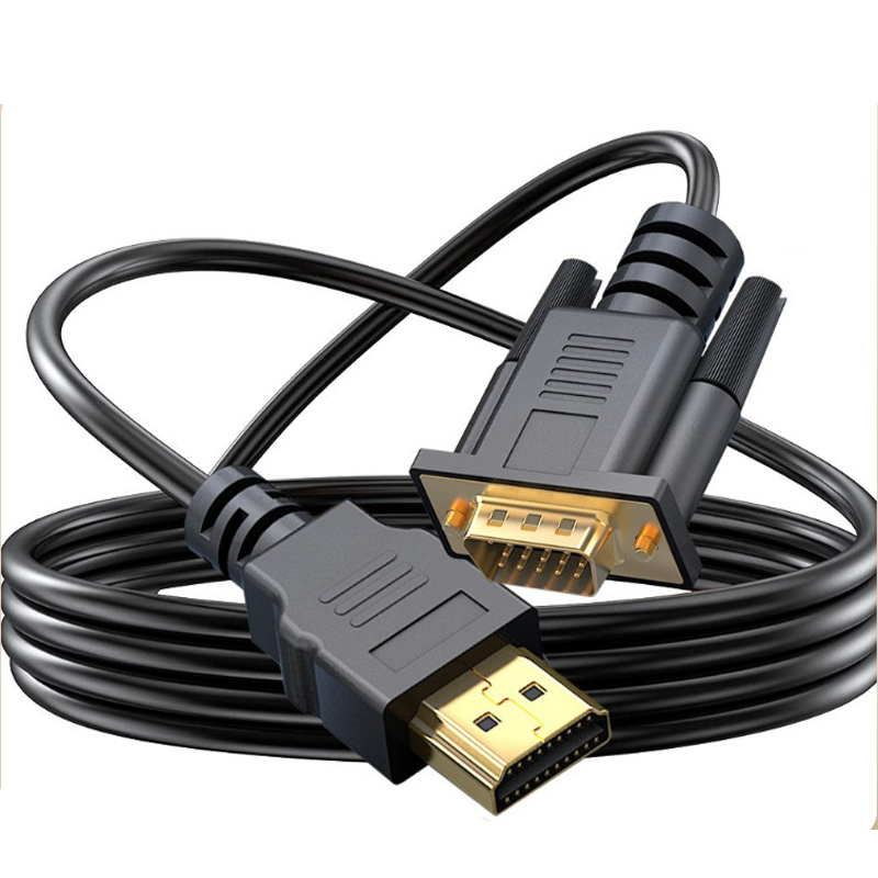 Gold Plated 1.8m VGA to HDMI Cable HD with Audio PC Computer HDMI to VGA Cable