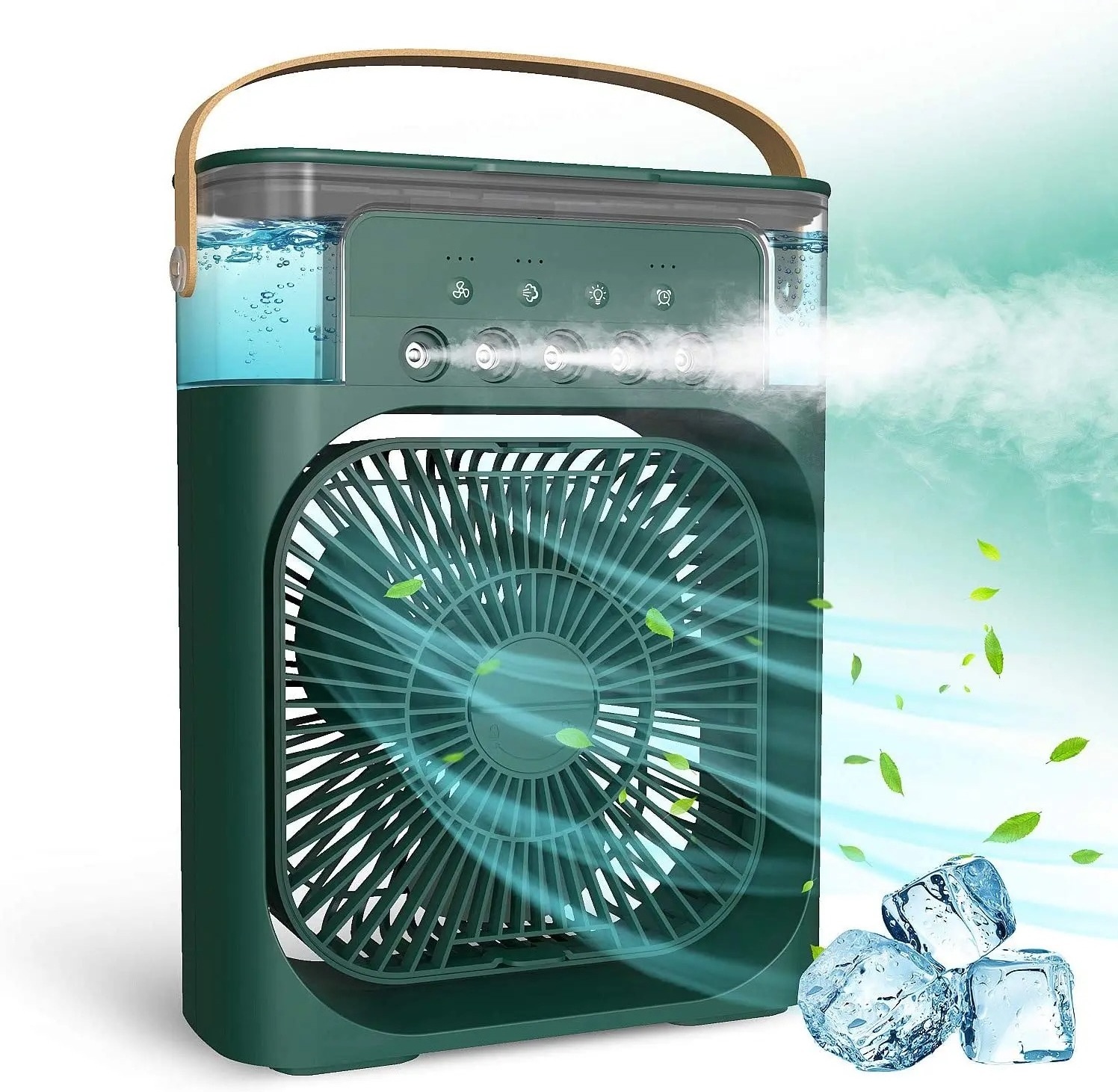 Portable Mini Air Evaporative Cooler Conditioner Fan With 7 Colors Led Light/1/2/3 H Timer/3 Wind Speeds