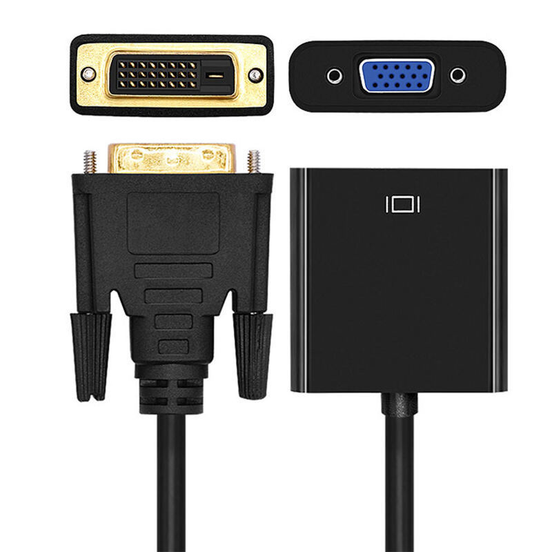 High Quality Gold Plated Plugs 24+1 25 Pin Male to Female Video Converter DVI to VGA Cable Adapter