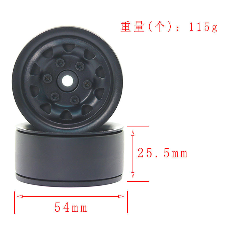 Remote control car 90046 Wheel hub climbing truck 1.9 inch metal simulation for TRX4 SCX10 D90 car model