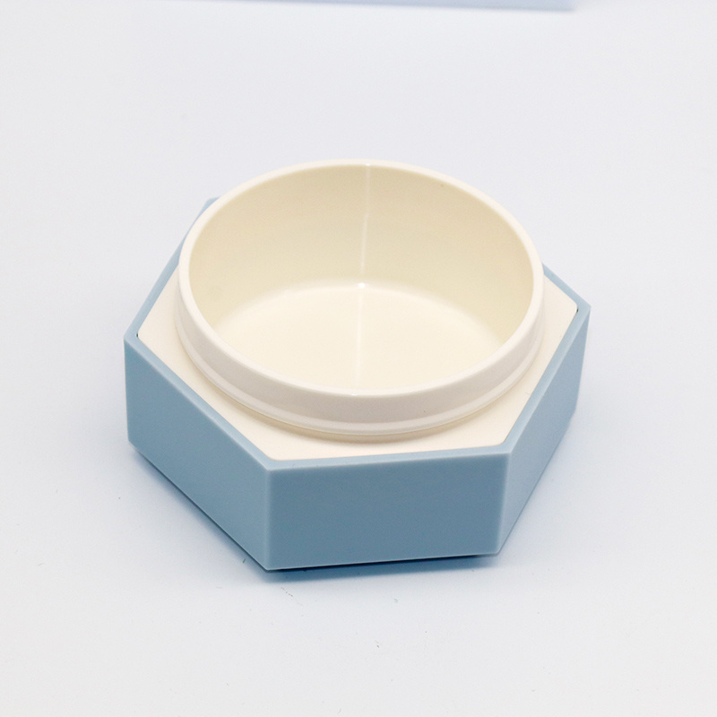 Manufacturer Hexagonal cosmetic body scrub container customized square plastic jars with lids