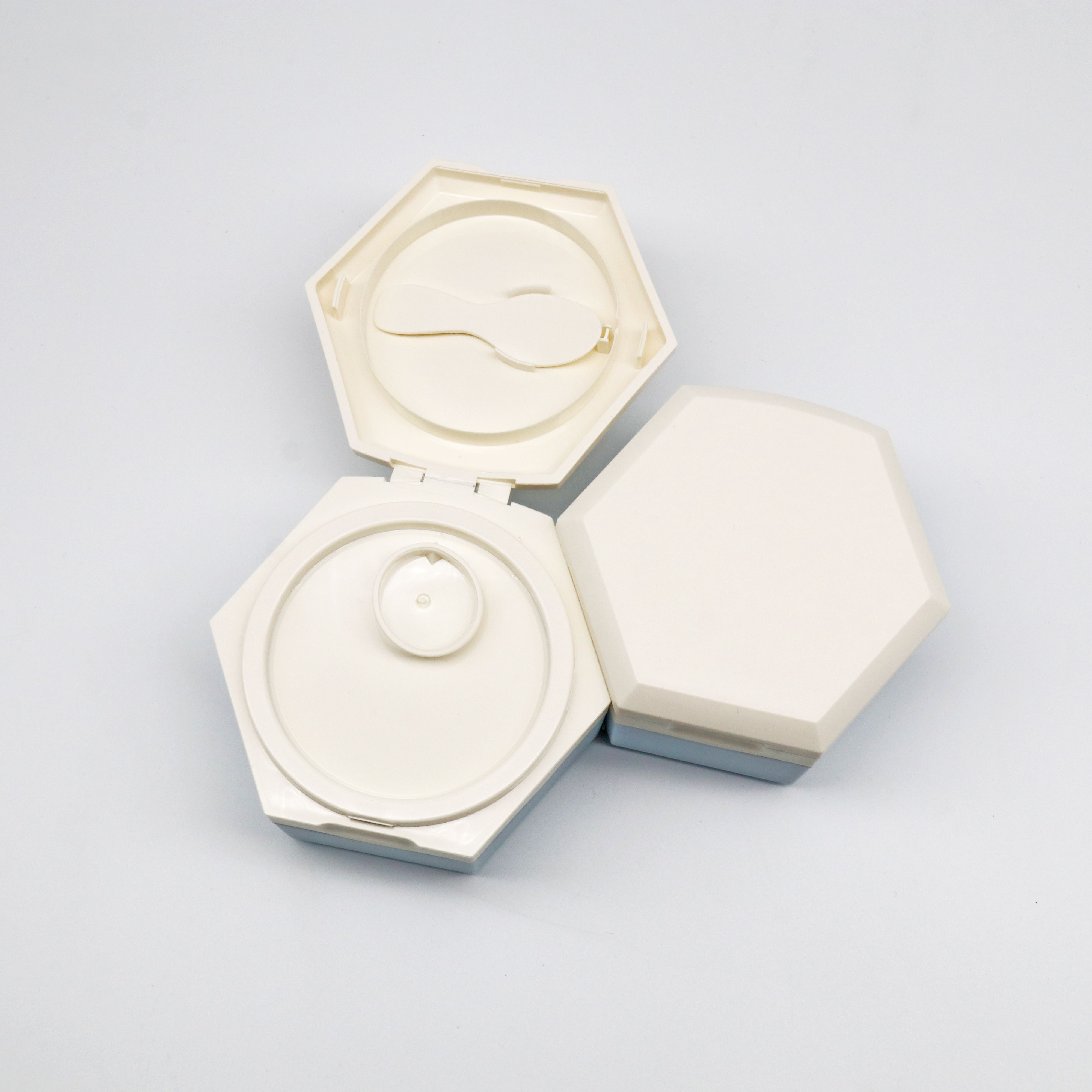 Manufacturer Hexagonal cosmetic body scrub container customized square plastic jars with lids